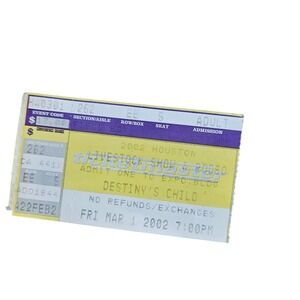 Destiny's Child Beyonce 2002 Houston Rodeo Concert Ticket Stub Ticketmaster Y2K